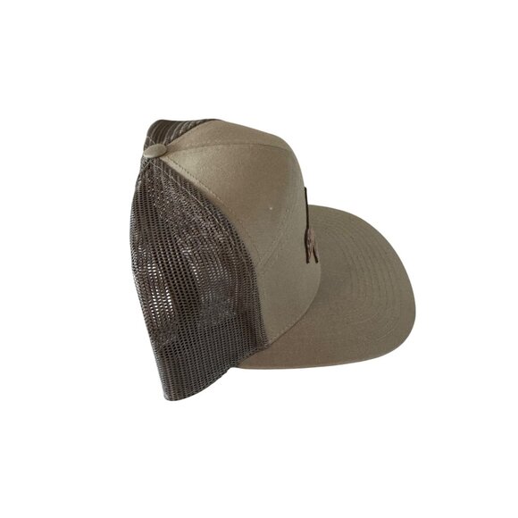 Richardson Snapback Trucker Hat Seven Peaks Fence & Barn Logo Adjustable Tan/Bla - Picture 3 of 7